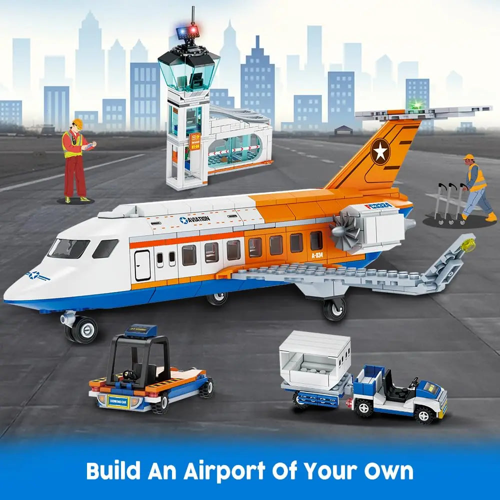 Passenger Airplane Building Set 3 in 1 Airport Toy