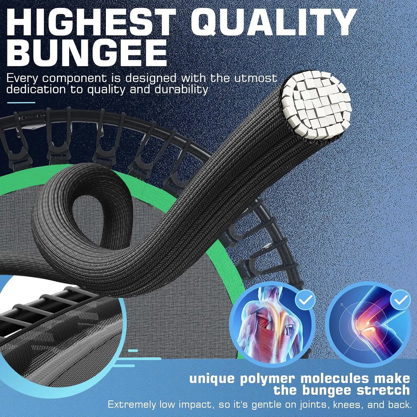 Foldable Indoor Outdoor Trampoline For Adults 550 Lbs Load