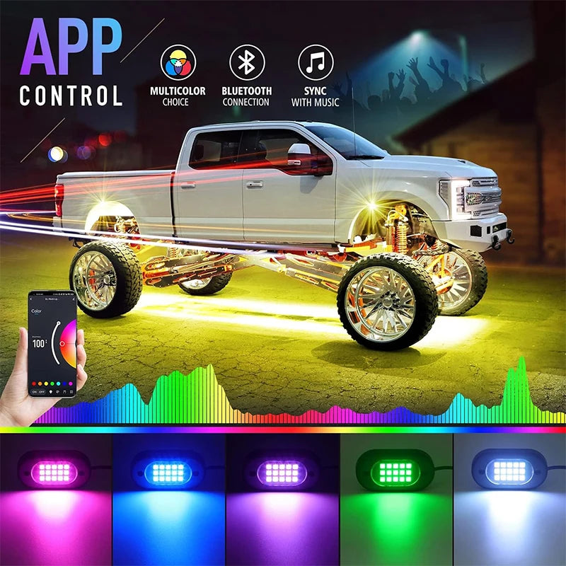 Car Underbody Lights Rock Lights Waterproof Underglow 12V