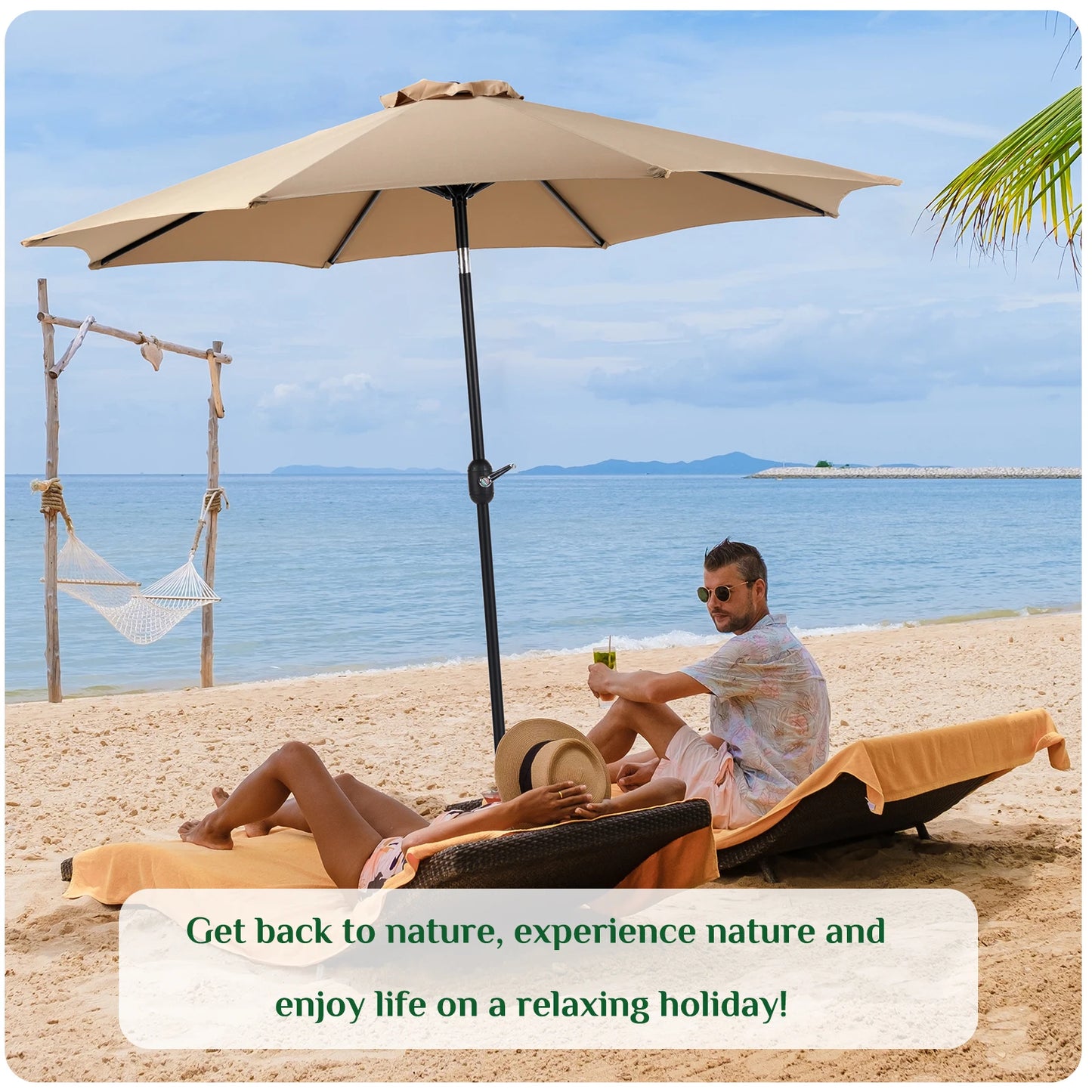 Outdoor Patio Umbrella UV Protection  All Weather