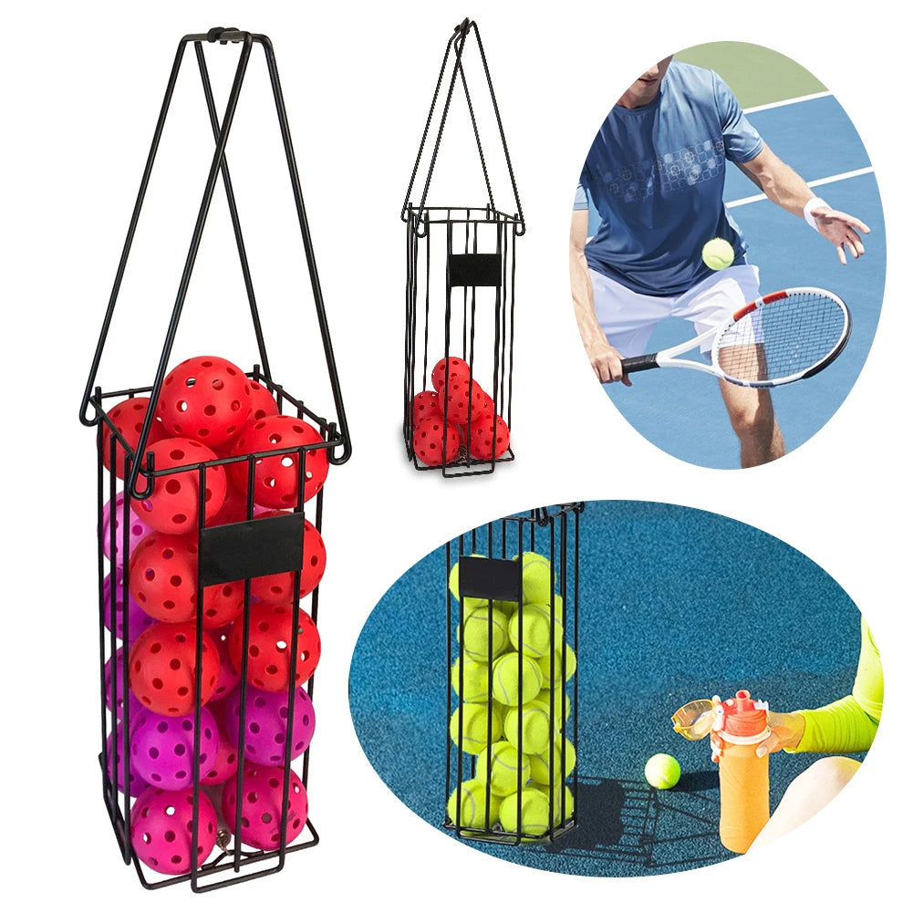 JOCESTYLE Tennis Ball Hopper With Handle 25 Ball Capacity