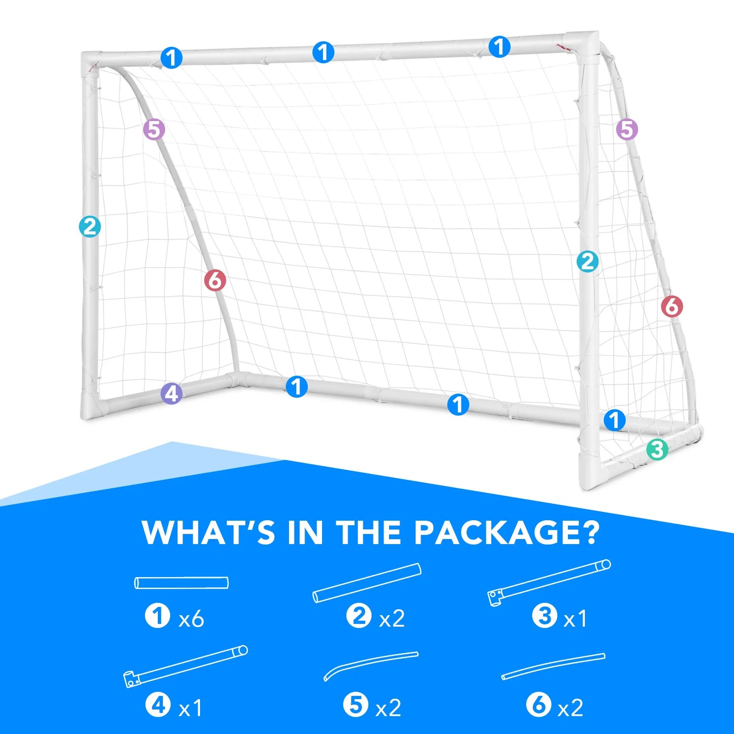 6 FT x 4 FT Portable Kids Soccer Goal Quick Set-up for Backyard Soccer Training