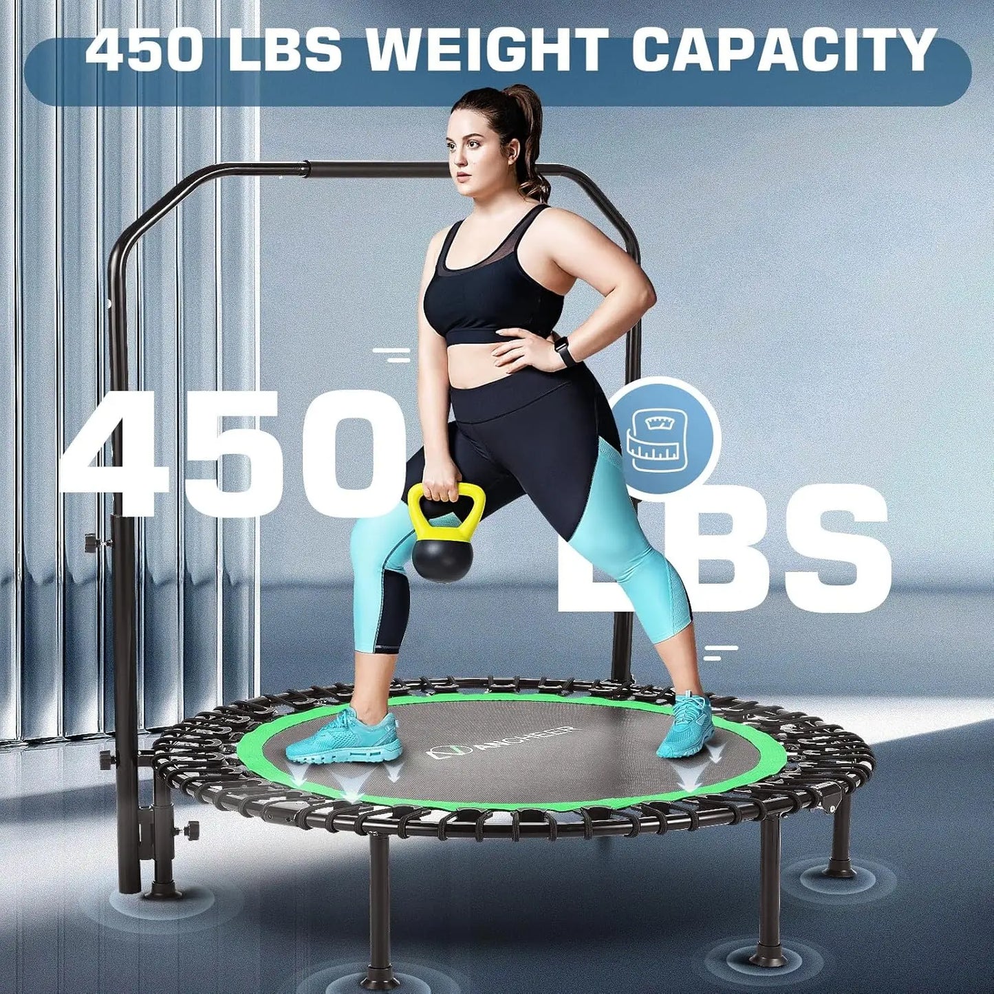Foldable Indoor Outdoor Trampoline For Adults 550 Lbs Load