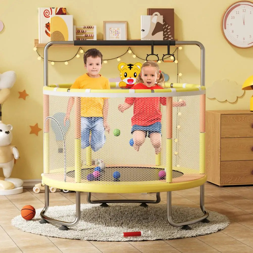 Baby Toddler Trampoline With Basketball Hoop Enclosure Net