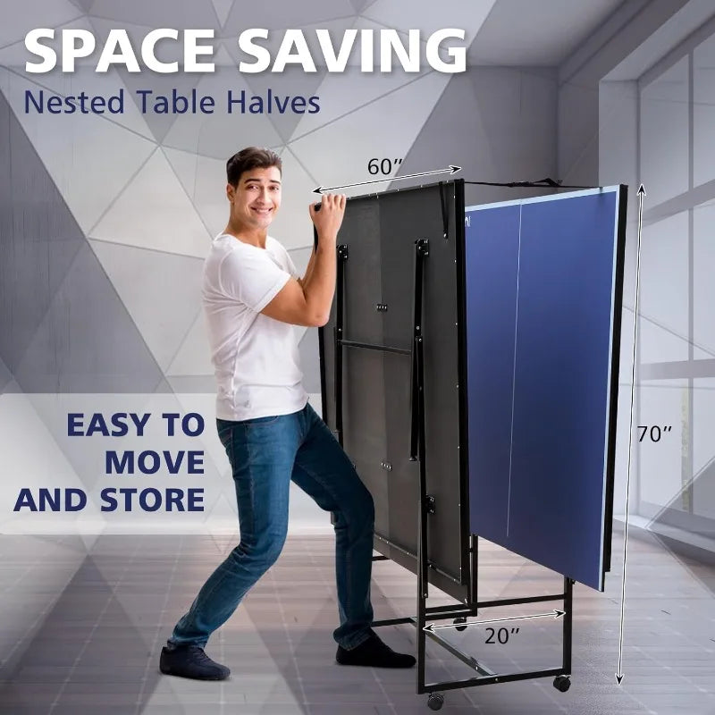 Foldable Table Tennis Table With Paddles And Balls Included