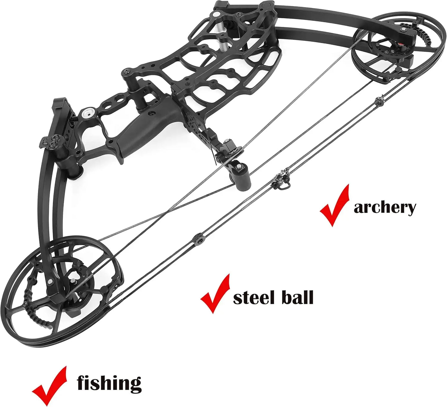 type 3 Compound Bow Catapult Bow for Steel Ball and Draw Weight 40-65lbs Adjustable Short-Axis