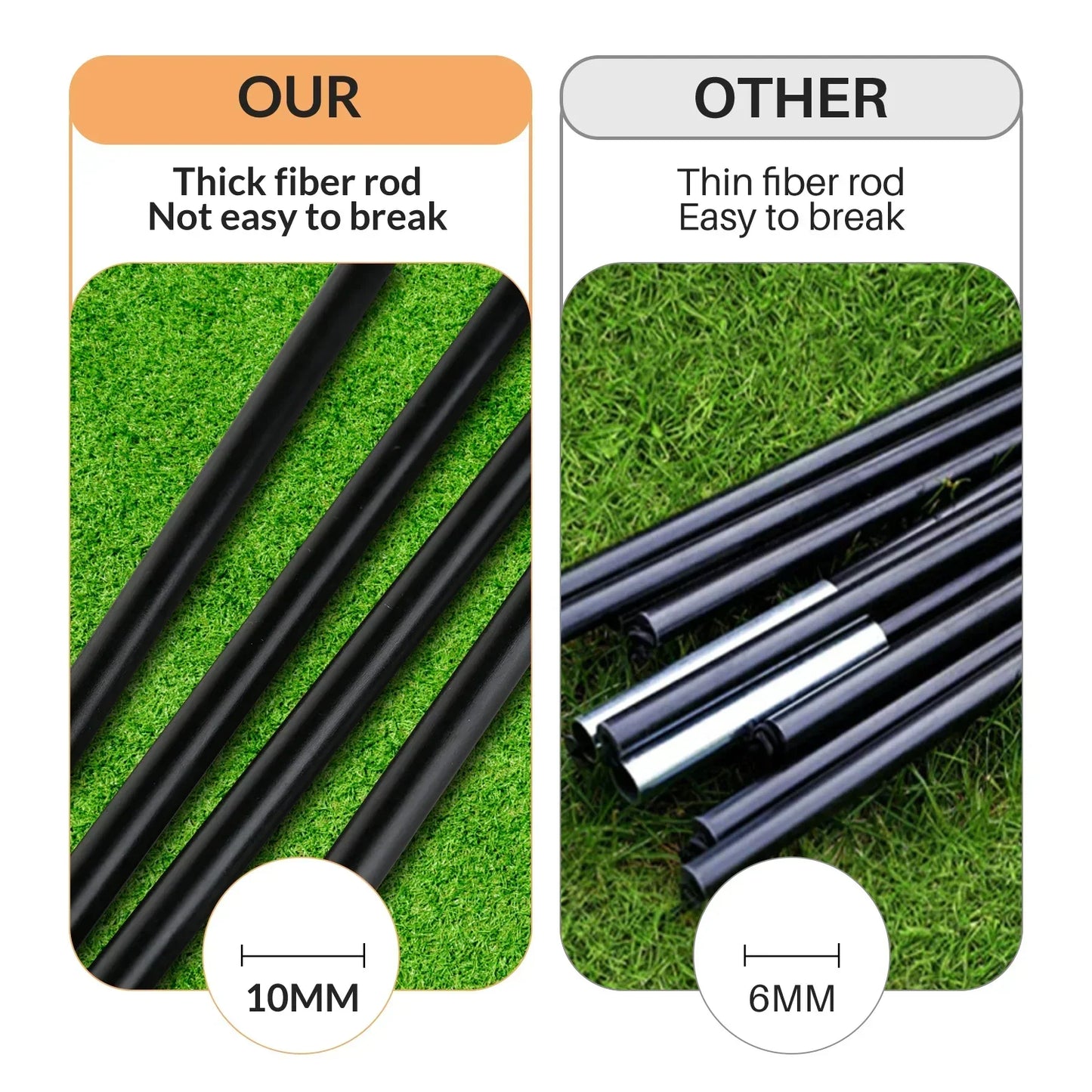 Soccer Goals Set of 2 - Size 3.6'x2.7' Portable Foldable Net