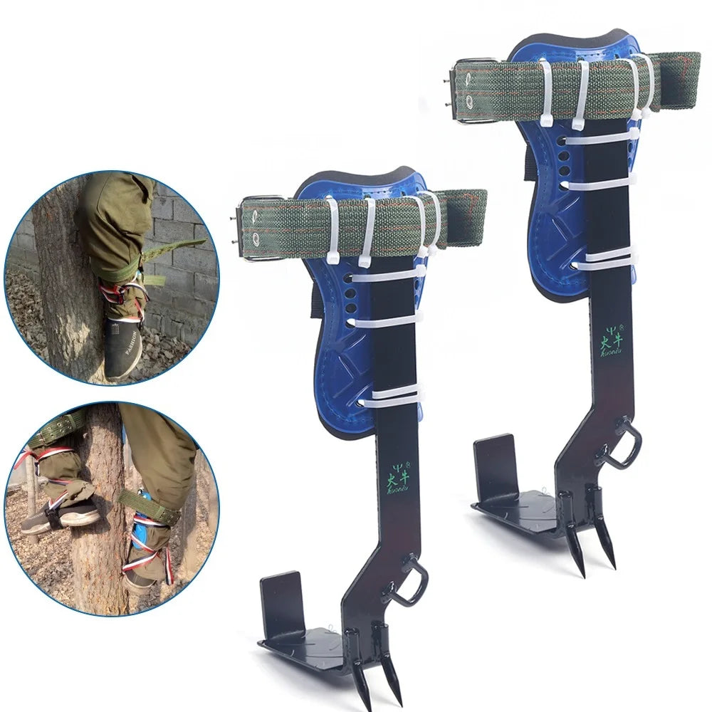 Tree Climbing Spike Set Portable Piercing Tree Climbing Tool with Safety Belt Load 100kg