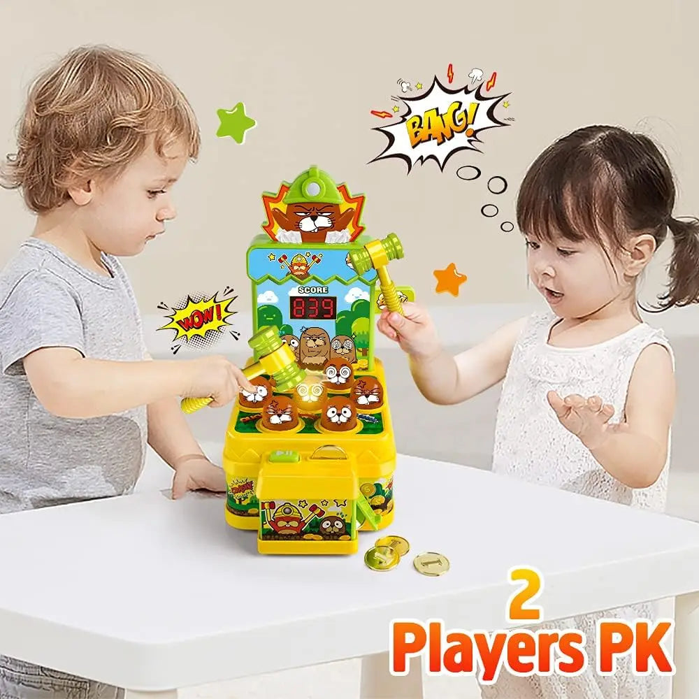 * Mini Coin Operated Arcade Game Bank with 2 Hammers, Interactive Electronic  Kids Ages 3-6