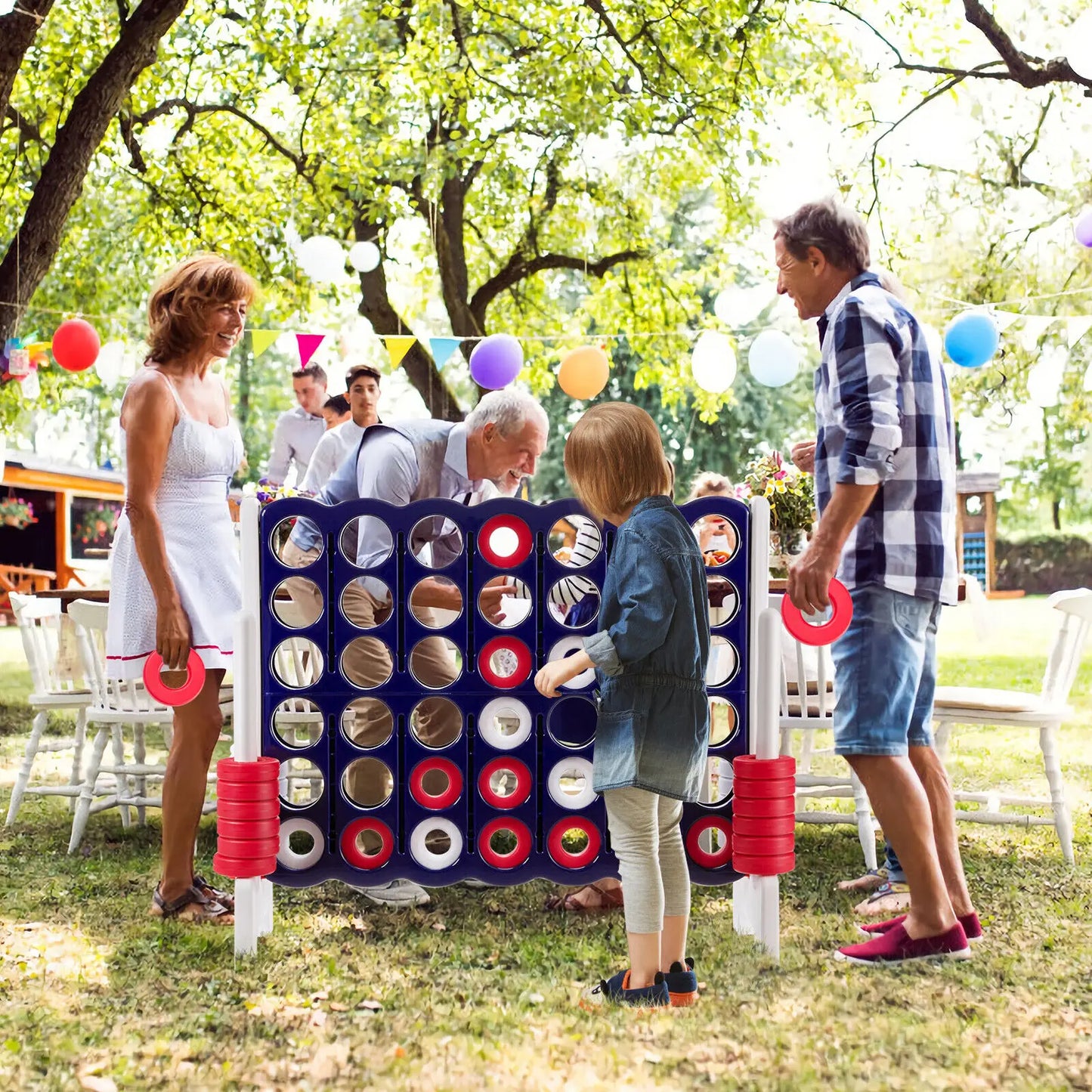 Costway Giant 4-In-A-Row 4-to-Score Game W/Bag Indoor Outdoor Party Family Connect Game
