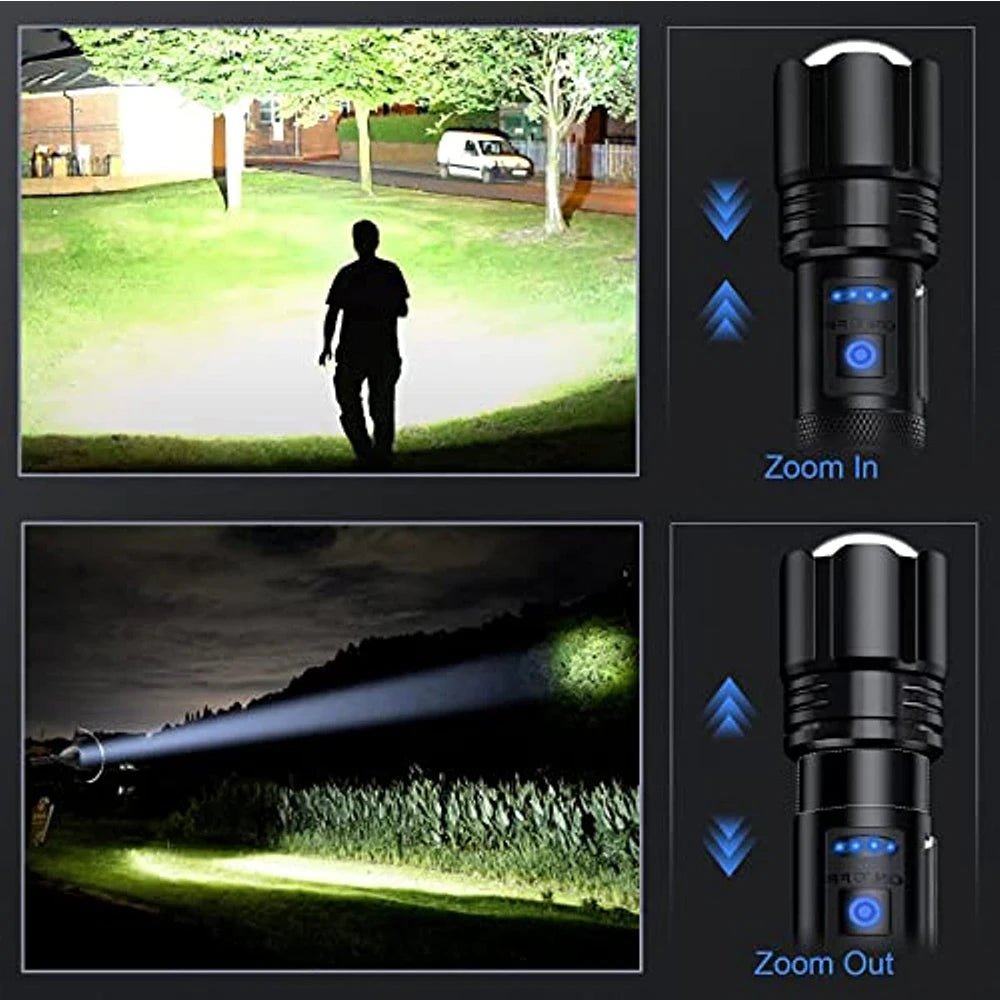 Rechargeable Super Bright Flashlight 7Modes High Lumens Tactical