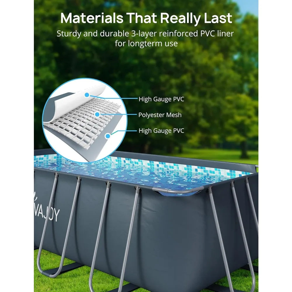 14ft X 7ft X 48in Metal Frame Pool With Pump Ladder
