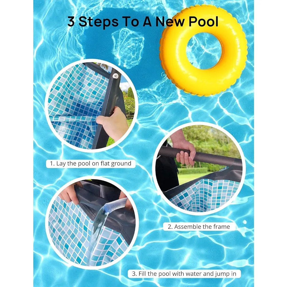 14ft X 7ft X 48in Metal Frame Pool With Pump Ladder