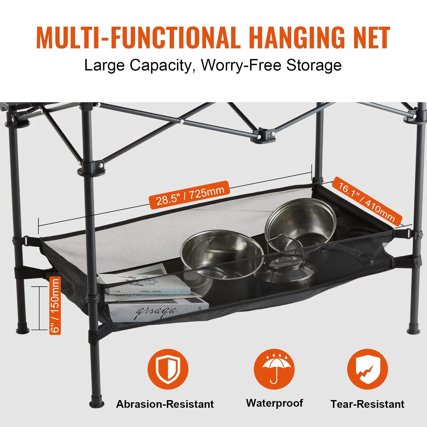 220 66lbs Outdoor Folding Camping Table With Storage Bag