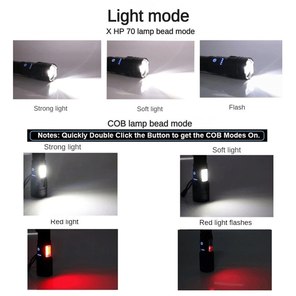 Rechargeable Super Bright Flashlight 7Modes High Lumens Tactical