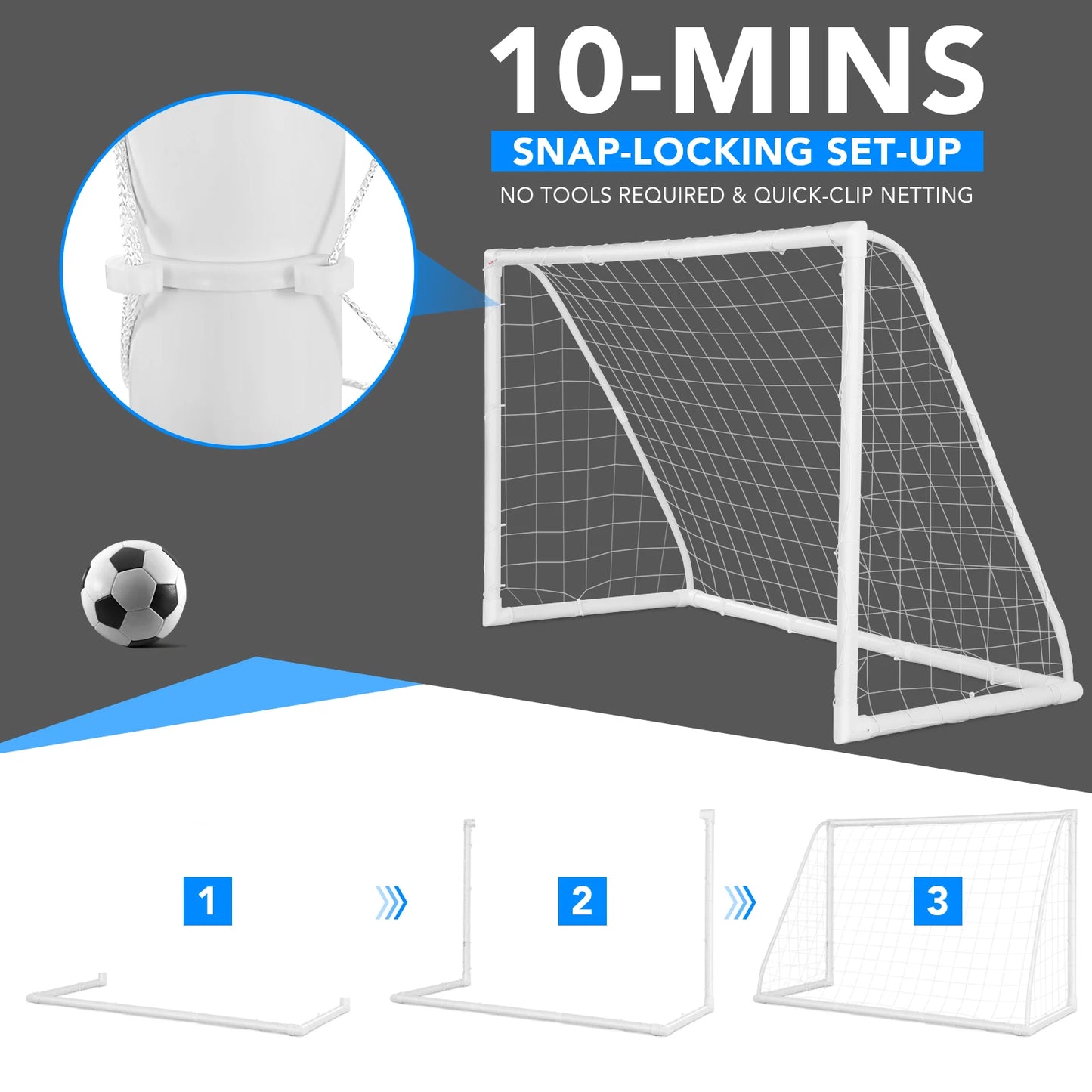 6 FT x 4 FT Portable Kids Soccer Goal Quick Set-up for Backyard Soccer Training