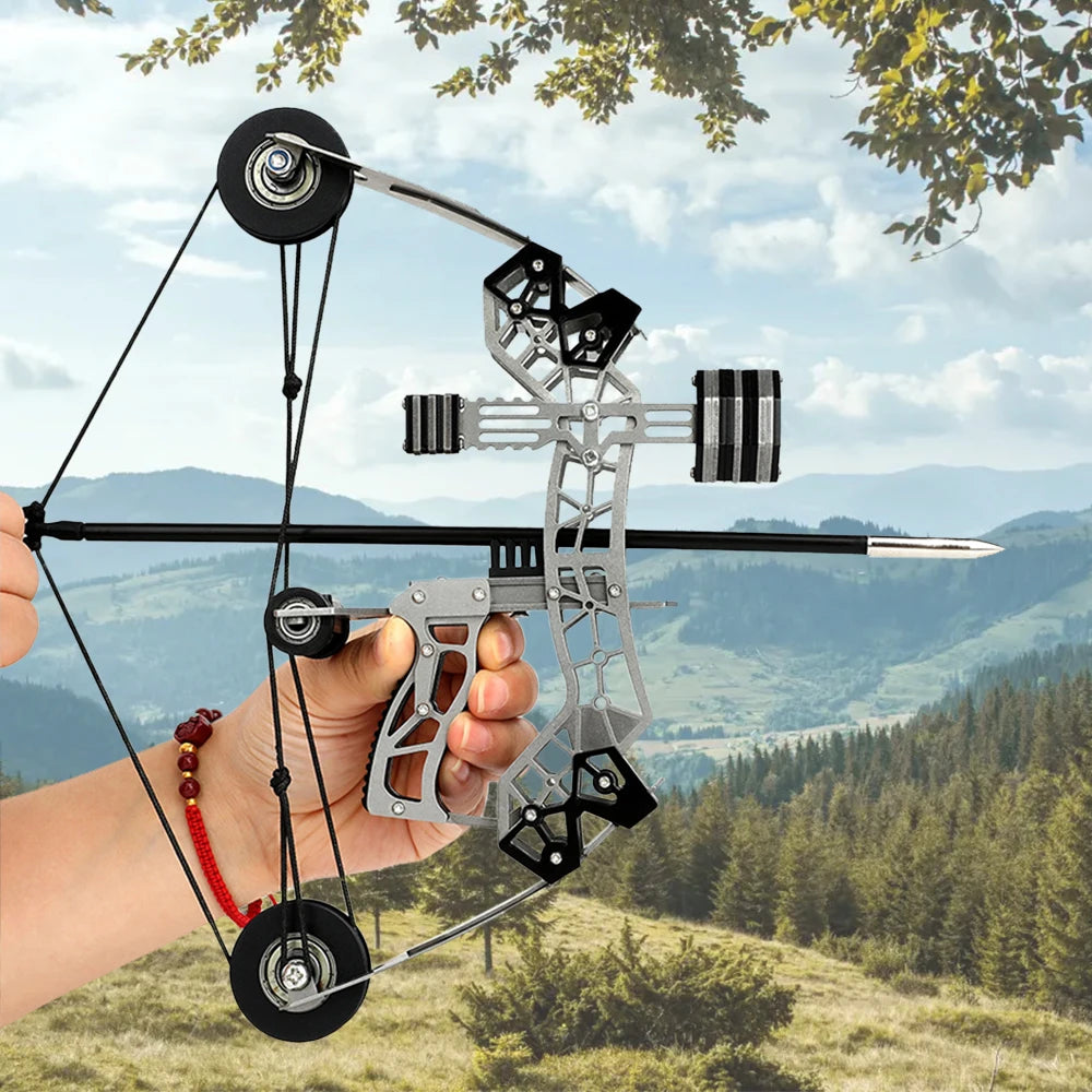 Mini Bow and Arrow Small Compound Bow Target Shooting Beginner's Entry Bow and Arrow