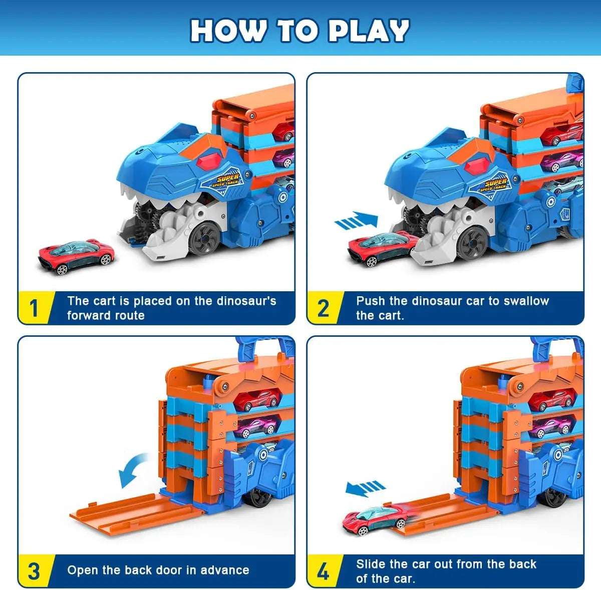 Dinosaur Transport Truck 2 In 1 Ejection Folding Track
