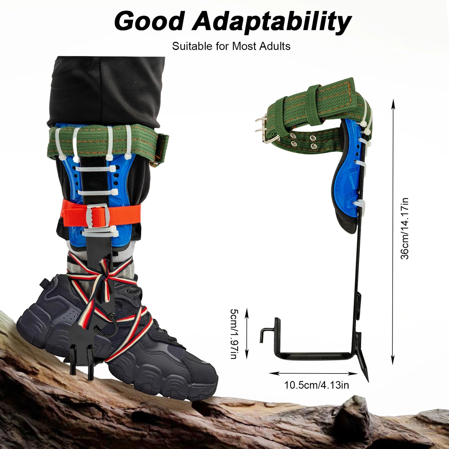Tree Climbing Spike Set Portable Piercing Tree Climbing Tool with Safety Belt Load 100kg