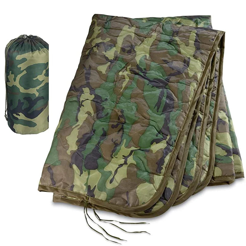 Tactical Army Poncho Liner Camouflage Woobie Blanket 58x82