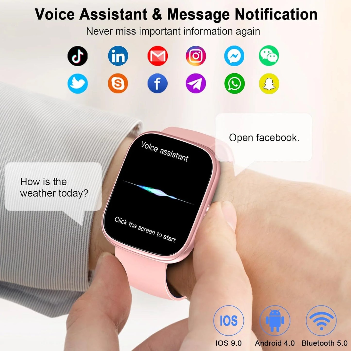 Smart Watch, 1.91 Inch Smartwatch with Call Feature, IP68 Waterproof Fitness Tracker