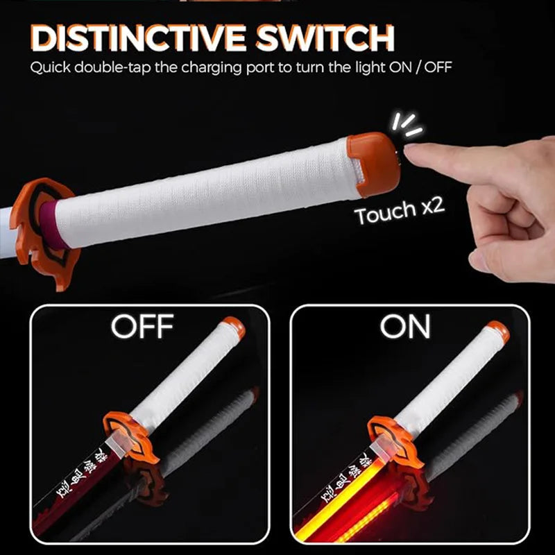 41 Inch Led Light Up Demon Slayer Sword Katana With Belt