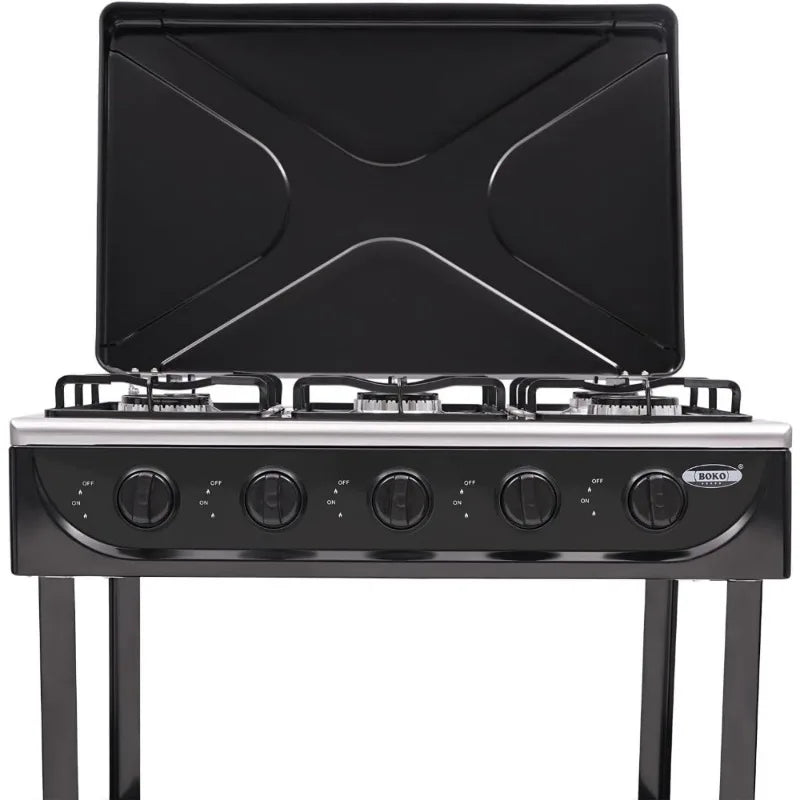 Natural Gas Stove Outdoor 5 Burner Portable Gas Stove with 2 Placement Boards