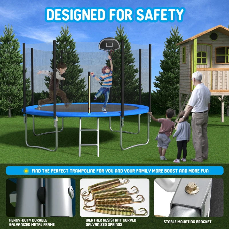 120cm Kids Trampoline Safety Net With Basketball Hoop