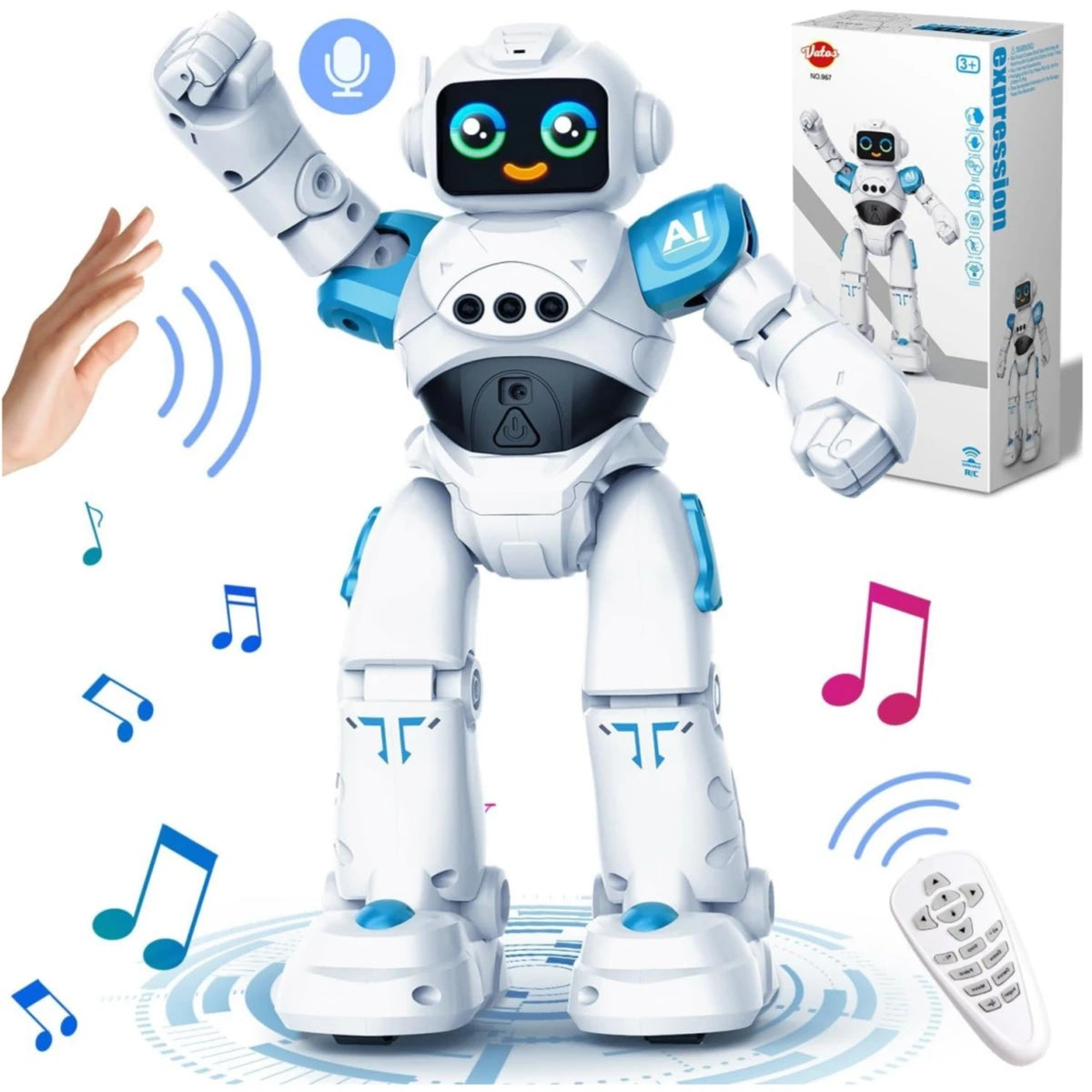 Robot Toy for Kids Smart Talking Voice Remote Control Gesture Sensing Emo Robot Toy
