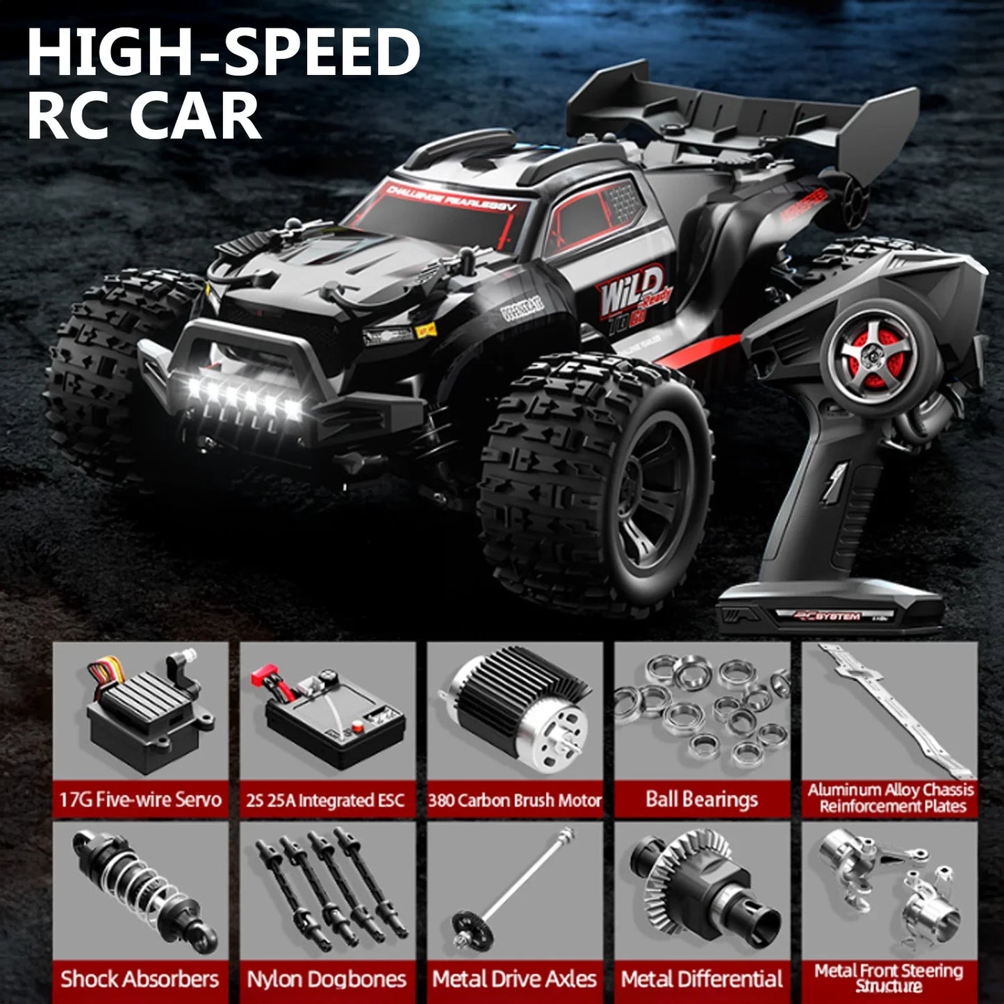 Offroad Beginner RC Car High Speed 40 Km/h Remote Control