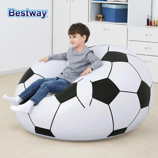 Inflatable Soccer Chair Sofa For Pool Backyard Game Day