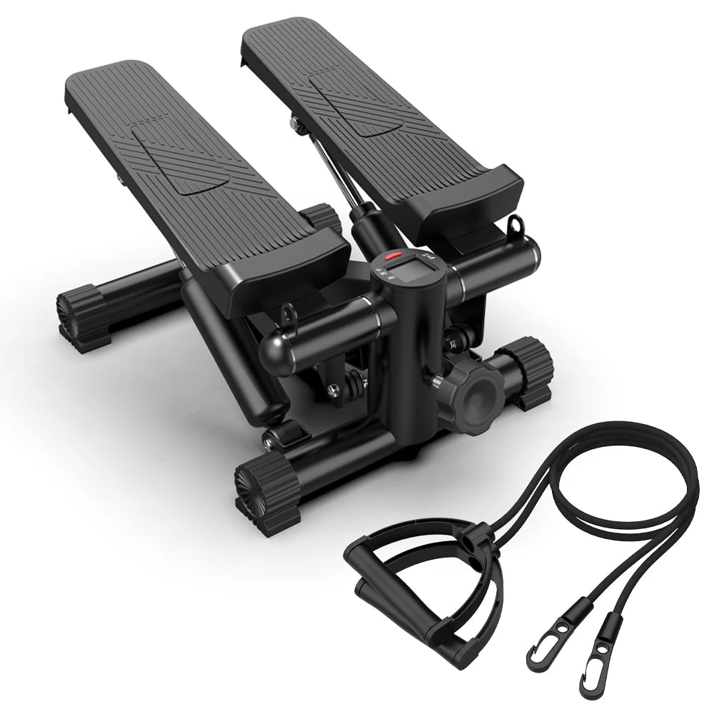 Mini Stepper With Resistance Band 300LBS Hydraulic Fitness LCD Display