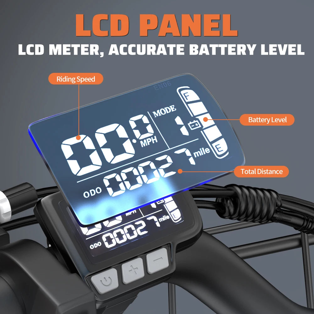 LD20 Electric Fat Tire E Bike 1500W Removable Battery