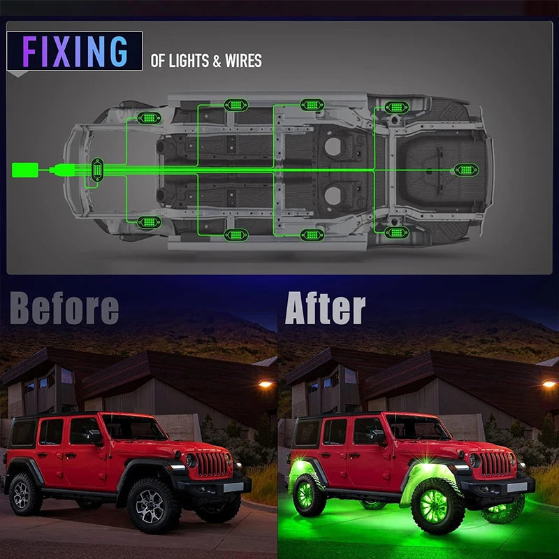 Car Underbody Lights Rock Lights Waterproof Underglow 12V