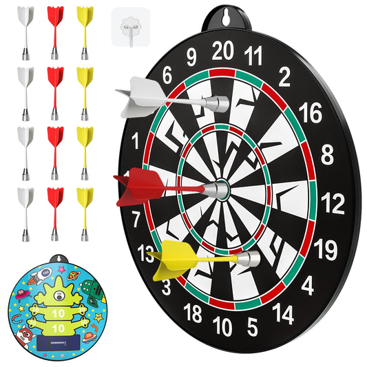 14 Piece Double Sided Magnetic Dart Board For Kids Play