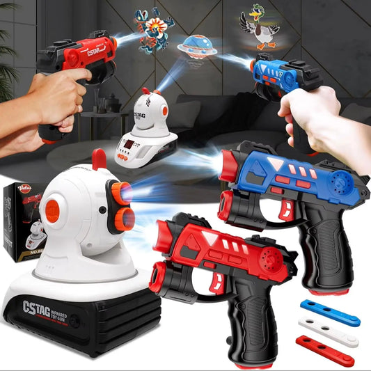VATOS Infrared Laser Tag Projector Shooting Game 2 Players Mini Laser Tag Set Guns  Toy Indoor Game for Kids Boys Girls Gift