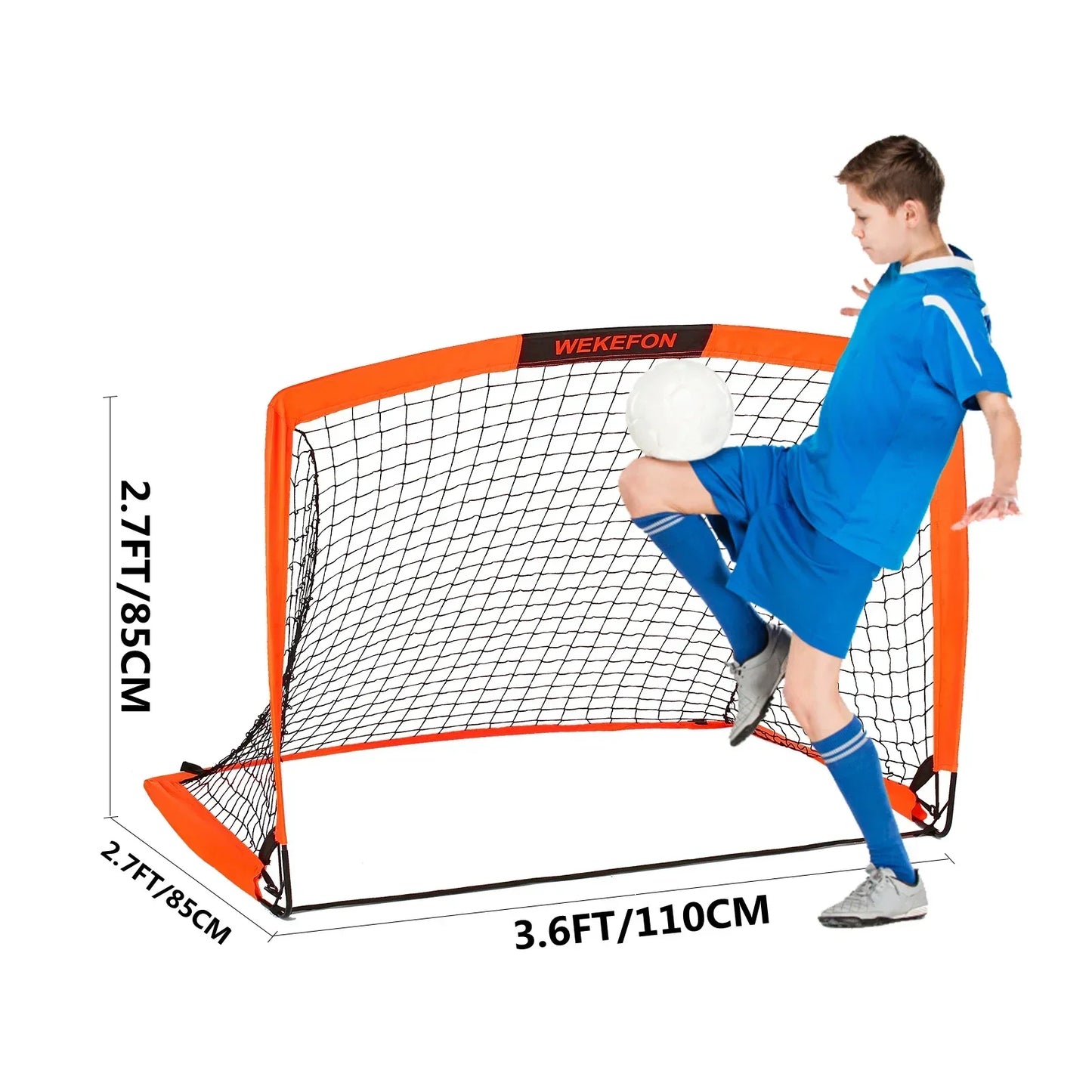 Soccer Goals Set of 2 - Size 3.6'x2.7' Portable Foldable Net