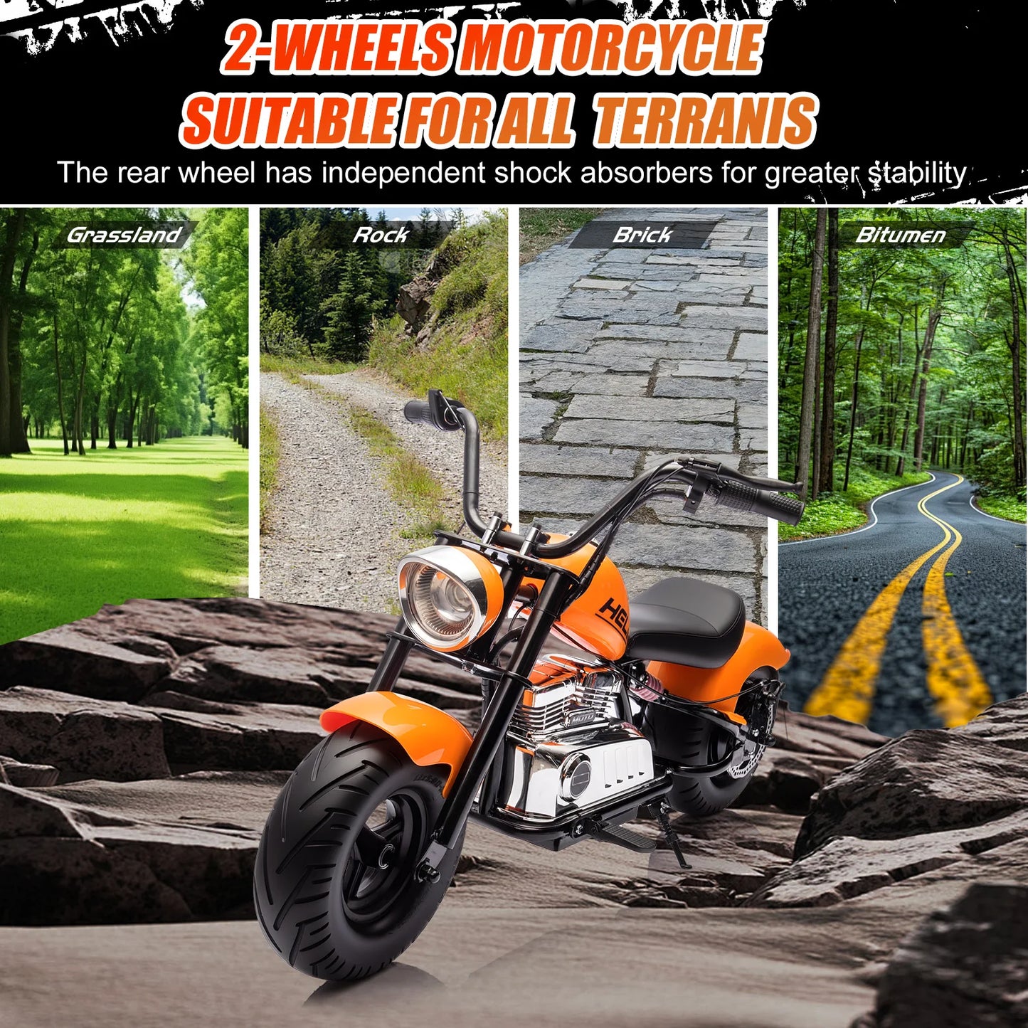 24V Kids Electric Dirt Bike Two Wheeler With Handbrake