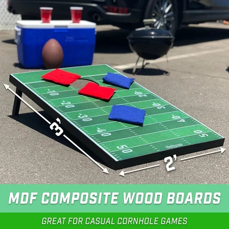 Classic Cornhole Set – Includes 8 Bean Bags, Travel and Game Rules (Choice of Style)