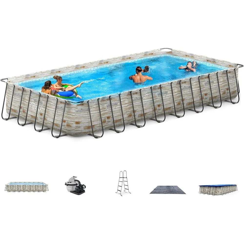 14ft X 7ft X 48in Metal Frame Pool With Pump Ladder
