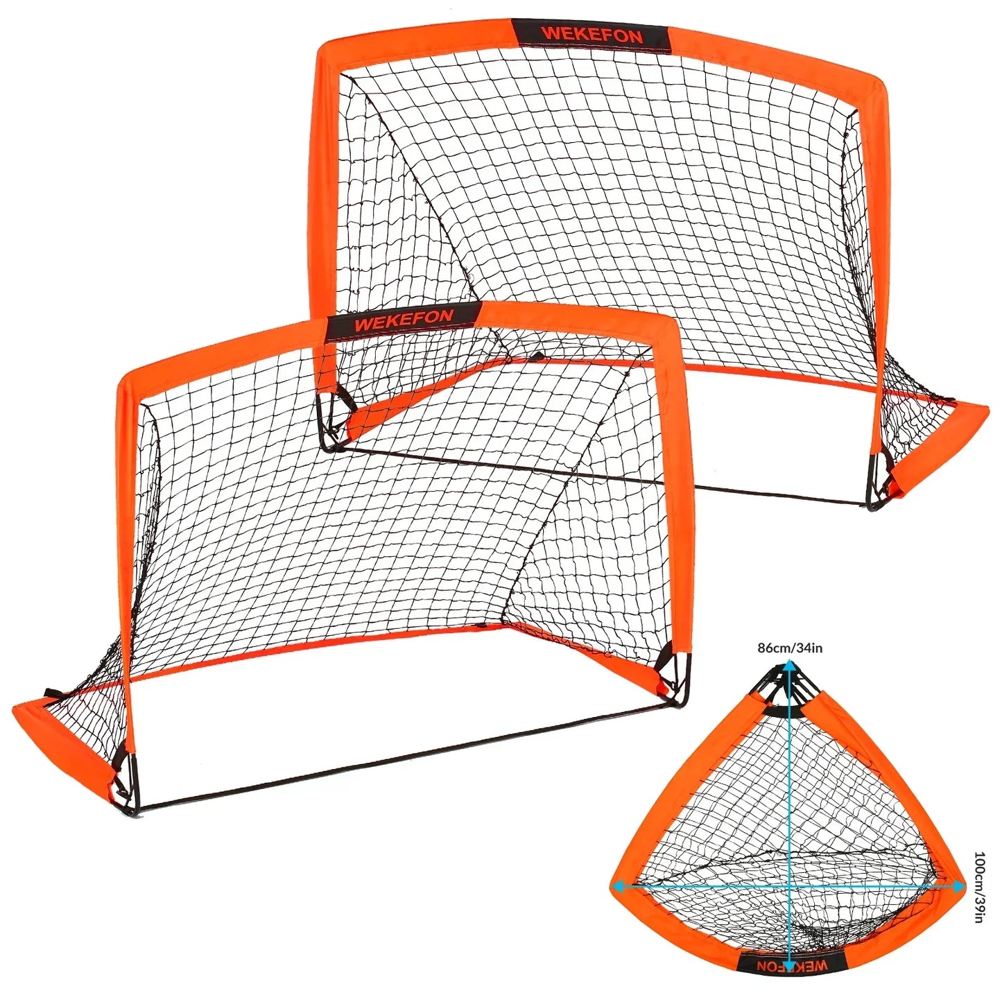 Soccer Goals Set of 2 - Size 3.6'x2.7' Portable Foldable Net