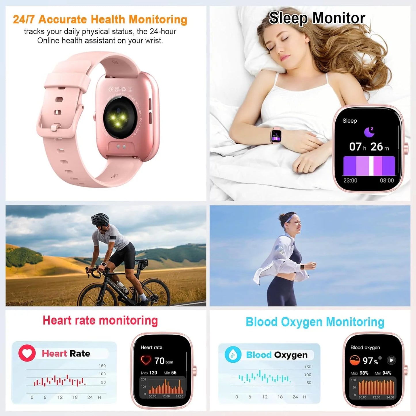 Smart Watch, 1.91 Inch Smartwatch with Call Feature, IP68 Waterproof Fitness Tracker