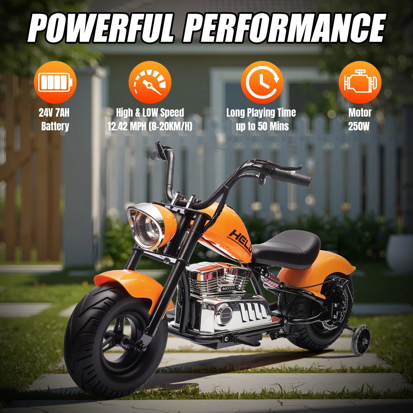 24V Kids Electric Dirt Bike Two Wheeler With Handbrake