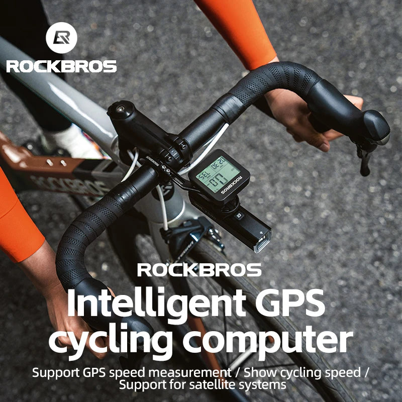 Rockbros Bike Computer GPS Speedometer Waterproof Wireless Stopwatch for Road and MTB