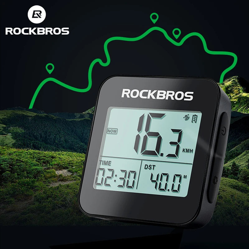 Rockbros Bike Computer GPS Speedometer Waterproof Wireless Stopwatch for Road and MTB