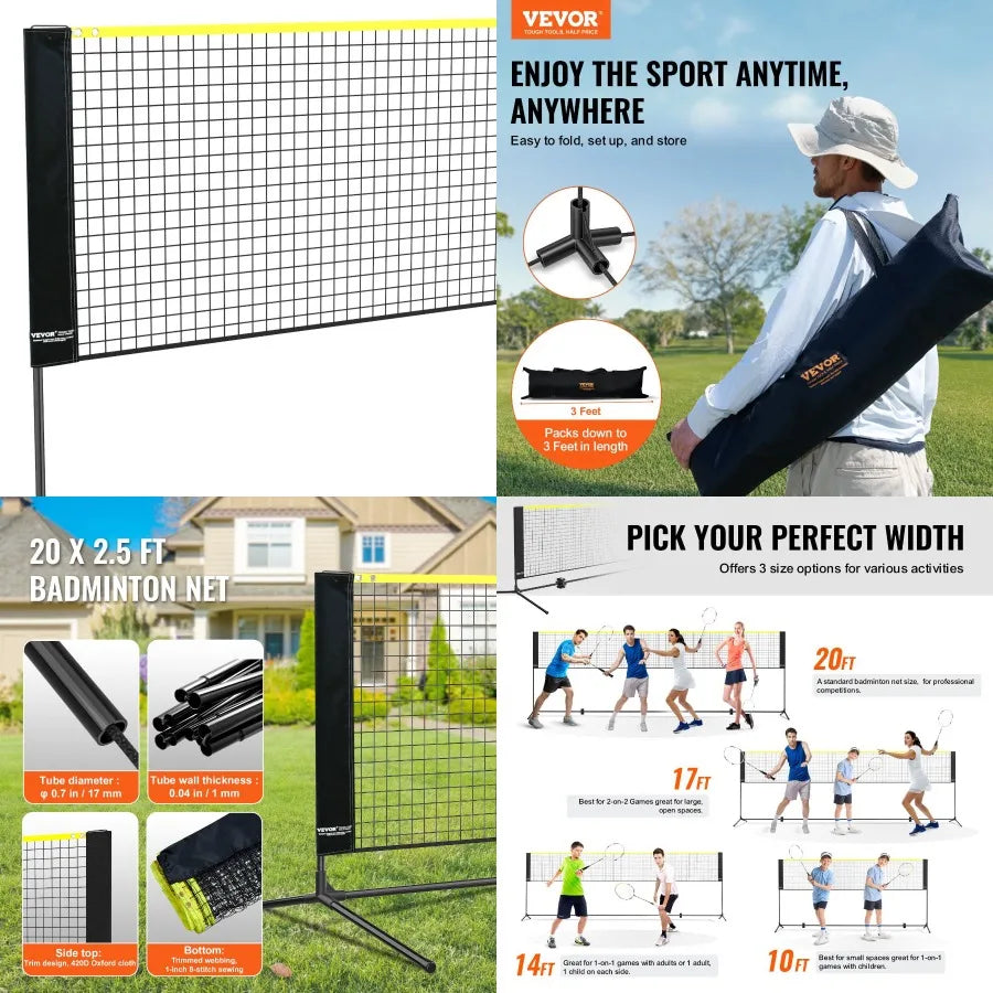 Foldable Portable Badminton Net Set For Volleyball Tennis
