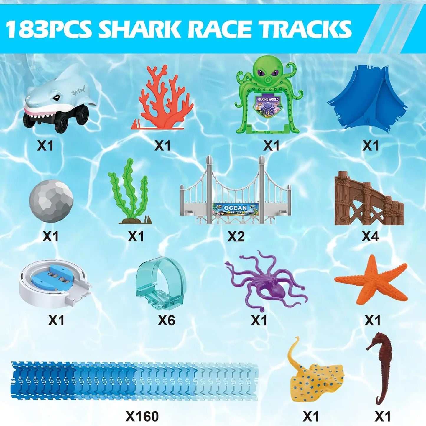 Track Toys Shark Race Car Toy for Boys Girls Age 3 Plus