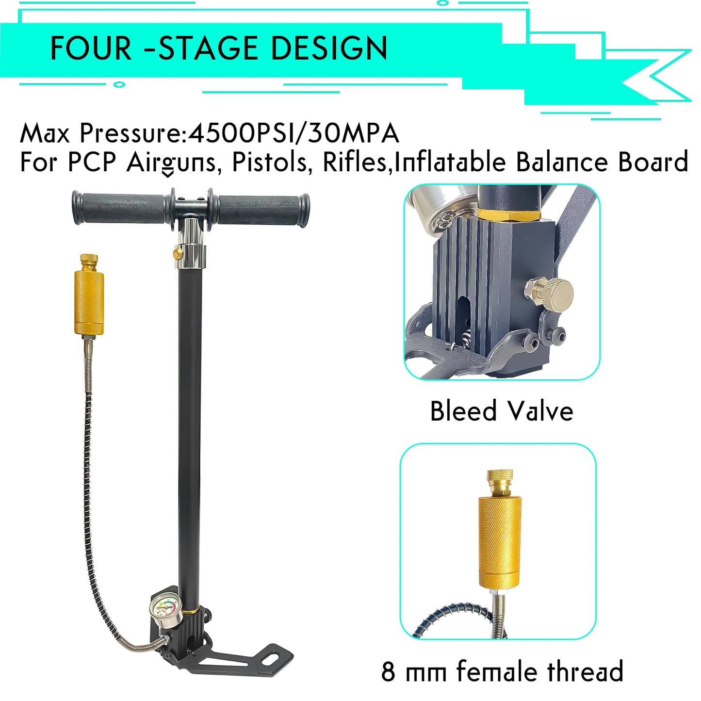 Nuoge 4 Stage PCP Hand Pump High Pressure For HPA Tanks