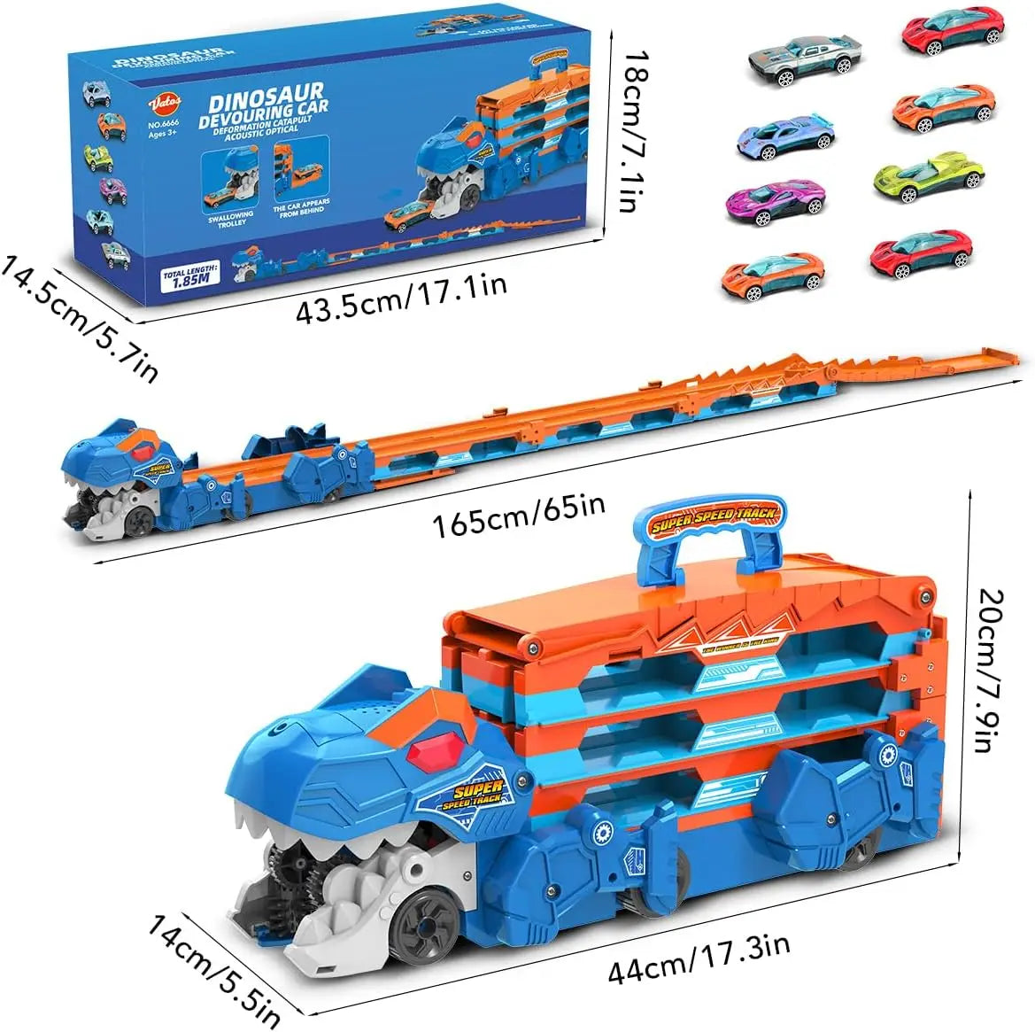 Dinosaur Transport Truck 2 In 1 Ejection Folding Track