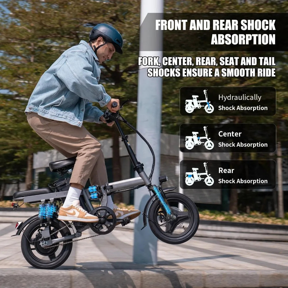 *Electric Bike for Adults, 48V 15AH Removable Battery, 25MPH 35Miles Commuting 500W Brushless Motor